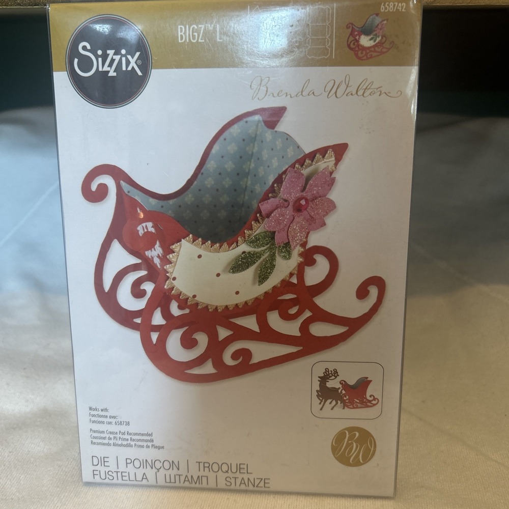 *Rare* Sizzix Brenda Walton Sleigh Favor Box Bigz L 658742